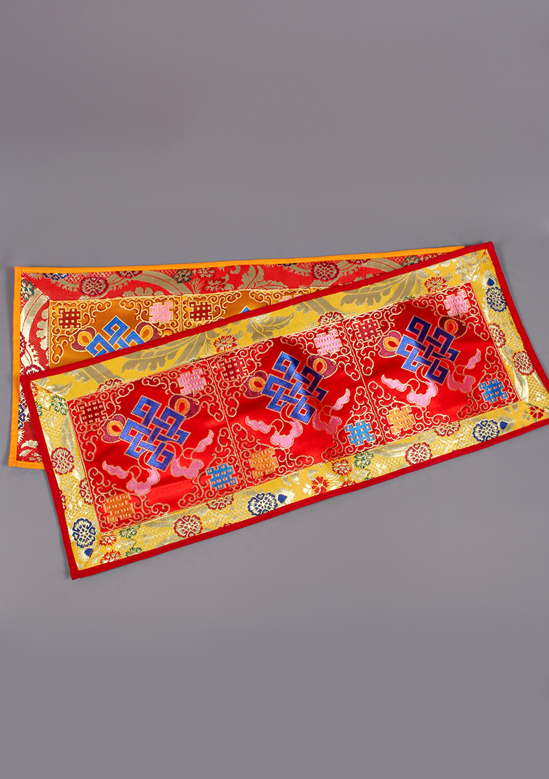 Tibetan Endless Knot Brocade Altar Cloth