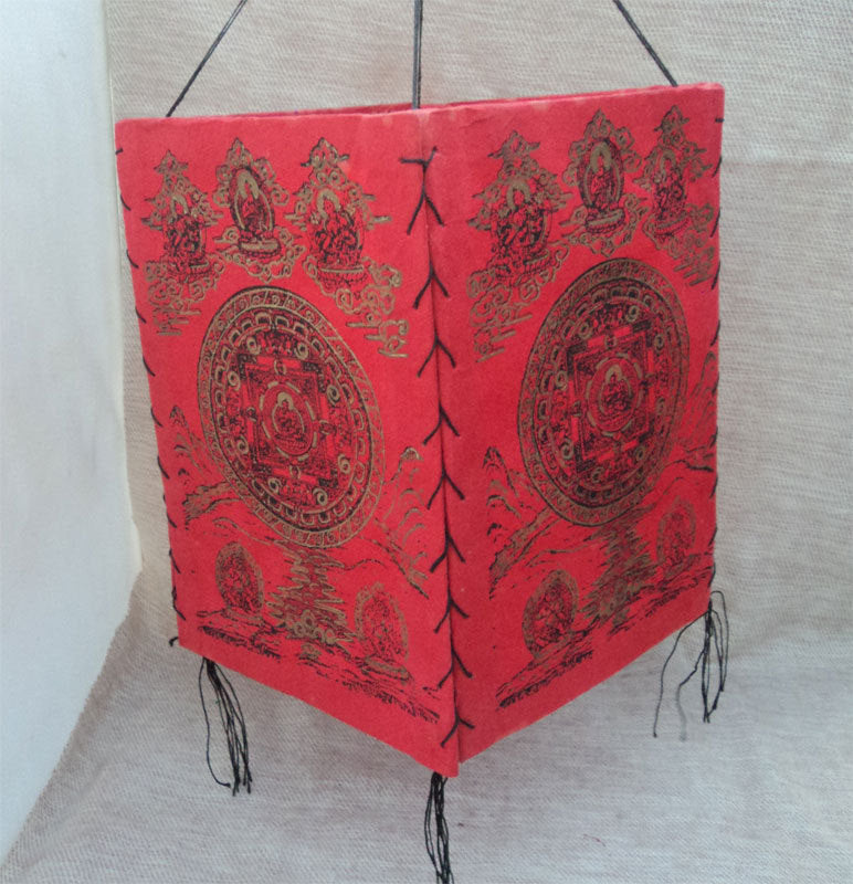 Square Mandala Print Lokta Paper Lamp Shade