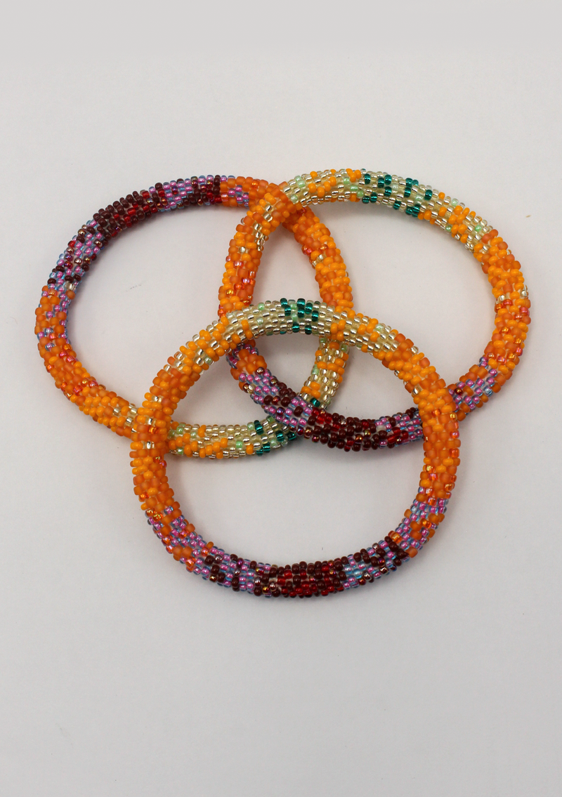 Orange Holland Roll on Beads Bracelet