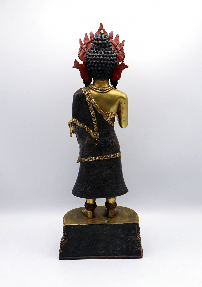 Dipankar Buddha 24 K Gold Copper Statue 19"H