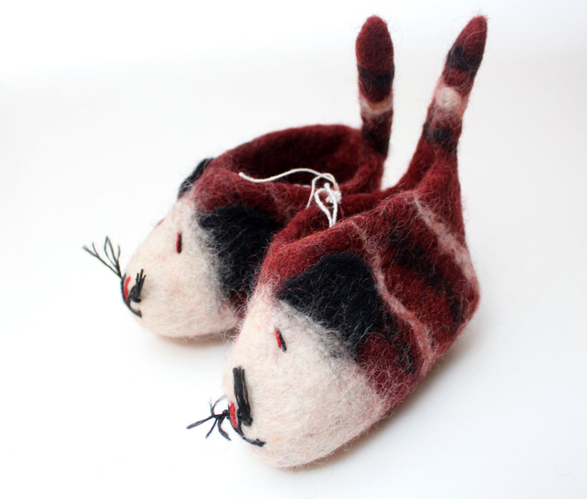 Maroon Felt Kids Shoes/ Slipper