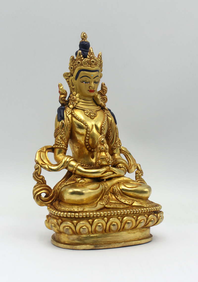 Masterpiece 24K Gold  Copper Aparmita Statue 6"H