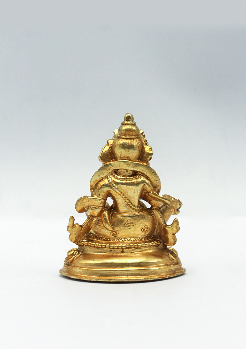 Gold Electroplated Tiny Zambala Statue 2"H