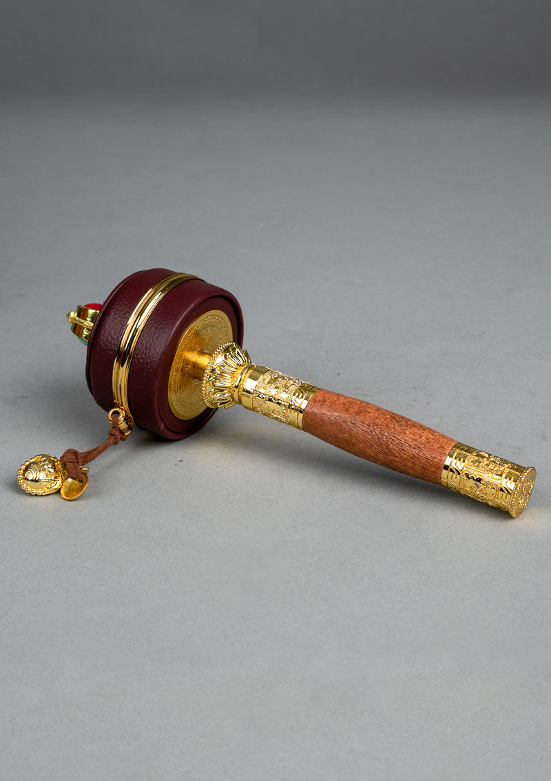 Handheld Tibetan Leather Prayer Wheel