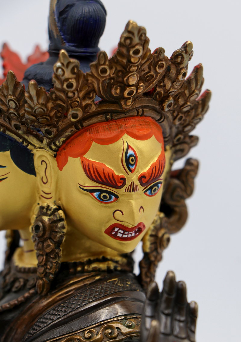 Partly Gold Plated Namgyalma Statue 9"H
