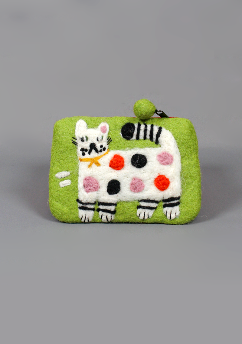 Felt Purse With Cute Cat Design