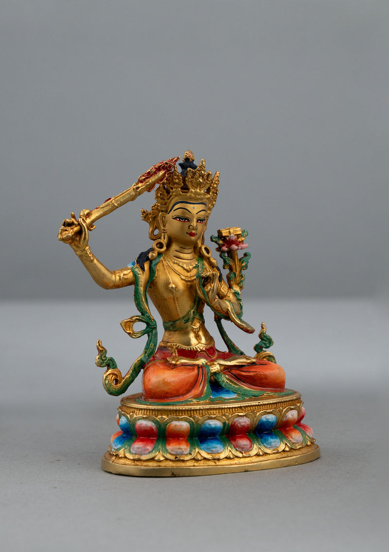 Handpainted Manjushree Statue 4" H
