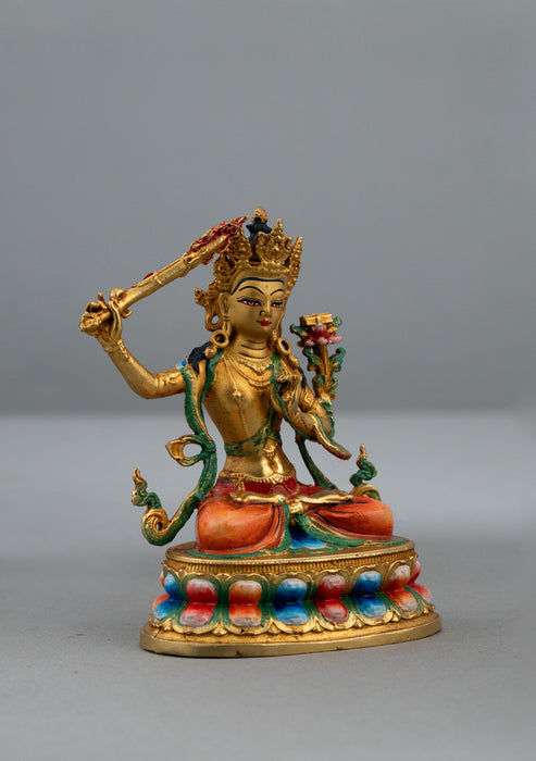 Handpainted Manjushree Statue 4" H