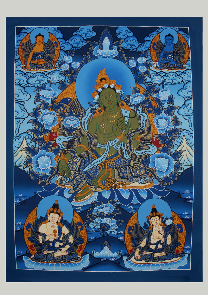 Green Tara Thangka Painting