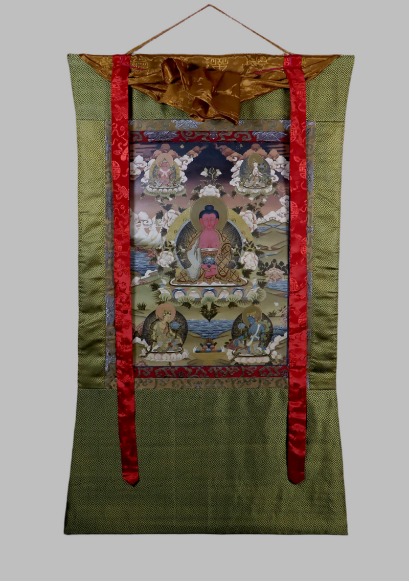 Amitabha Buddha Brocade Thangka Painting