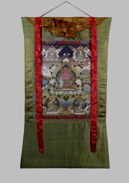 Amitabha Buddha Brocade Thangka Painting