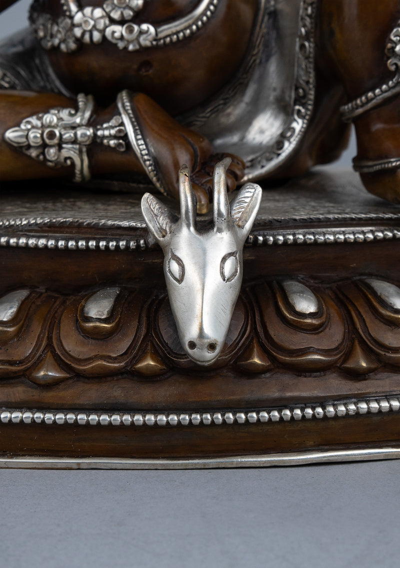 Silver Plated Copper Virupa Statue 9"H