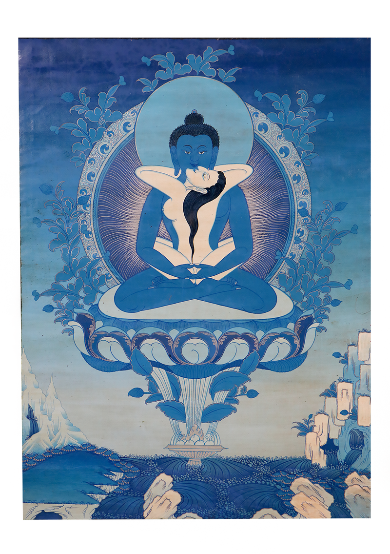 Samantabhadra Shakti Brocade Thangka Painting