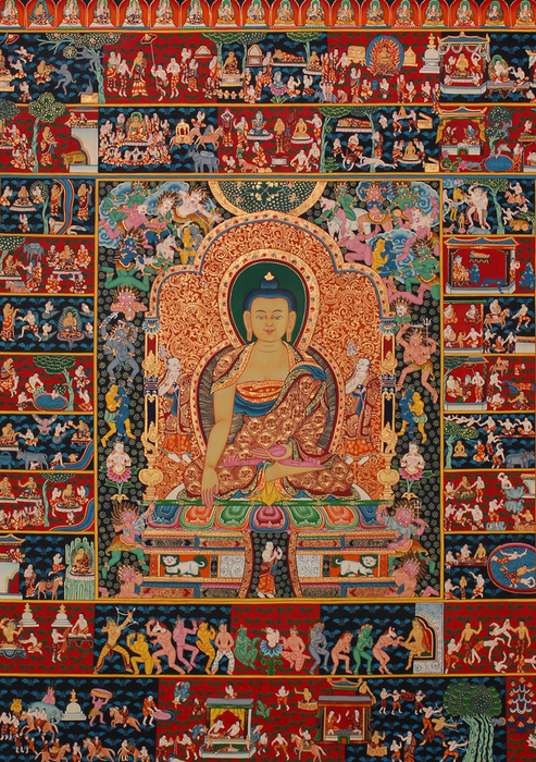 Buddha Life Thangka Painting
