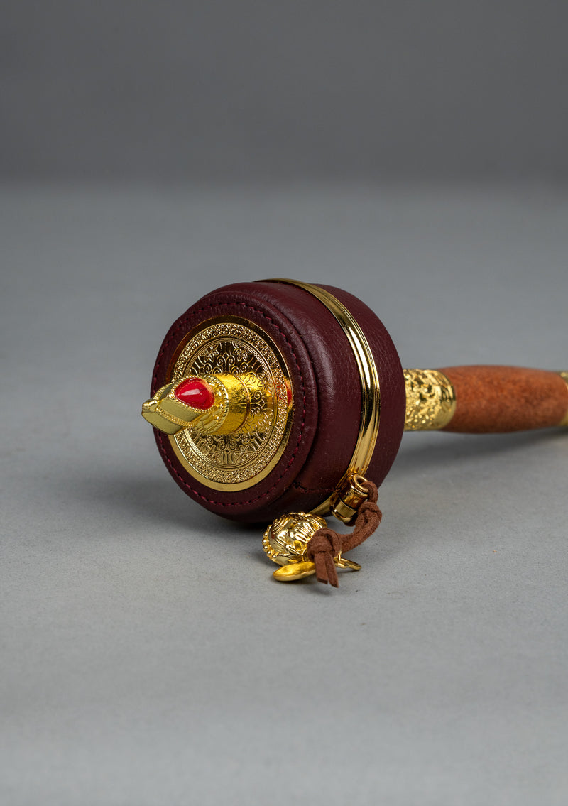 Handheld Tibetan Leather Prayer Wheel
