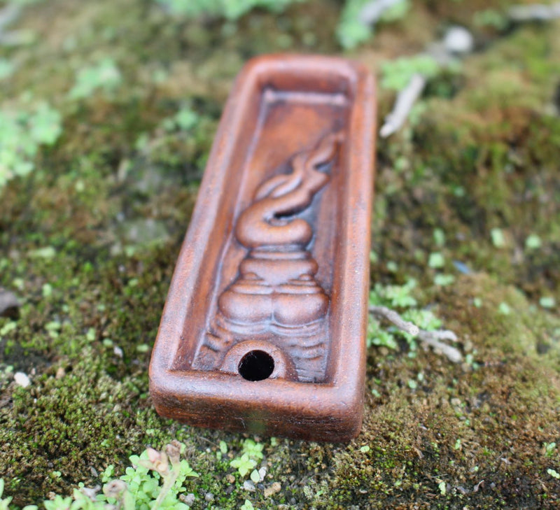 Eternal Flame Trapezoid Clay Incense Burner