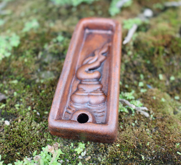 Eternal Flame Trapezoid Clay Incense Burner
