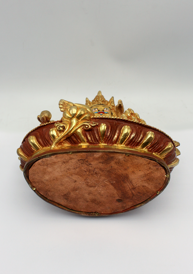 Copper 24 K Gold Jambhala  Kuebra Statue 8.5"H