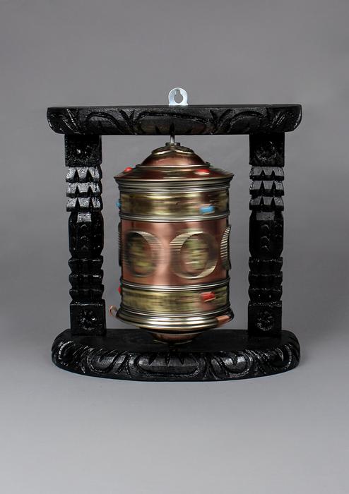 OM Mane Prayer Wheel Wall Hanging