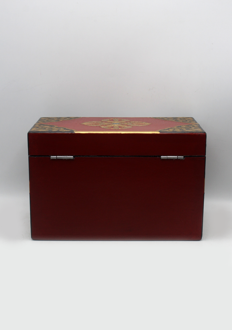Double Dorjee Handpainted Tibetan Wooden Box - Medium