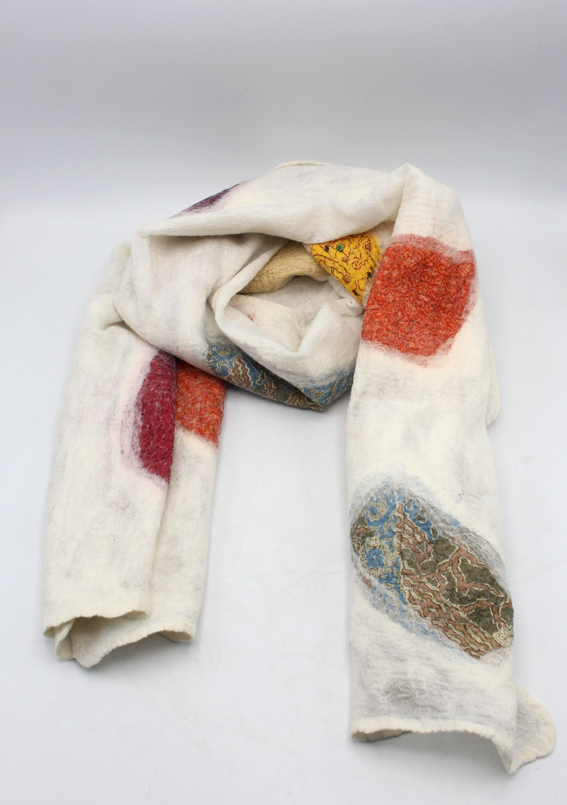 Felt White Mosaic Wrap