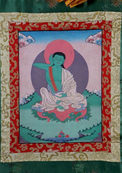 Milarepa Brocade Thangka Painting