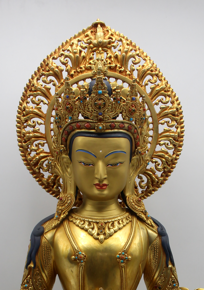 Masterarts 24 K Gold  Apparmita  21"H Sculpture Buddhist Deity