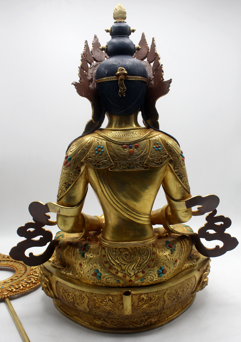 Masterarts 24 K Gold  Apparmita  21"H Sculpture Buddhist Deity