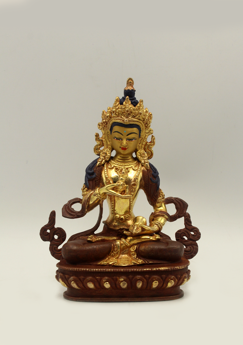 Partly Gold Plated Vajrasattva Statue 5.5" H