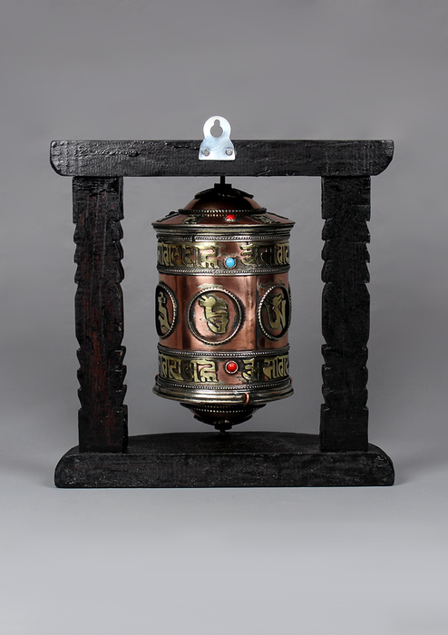 OM Mane Prayer Wheel Wall Hanging