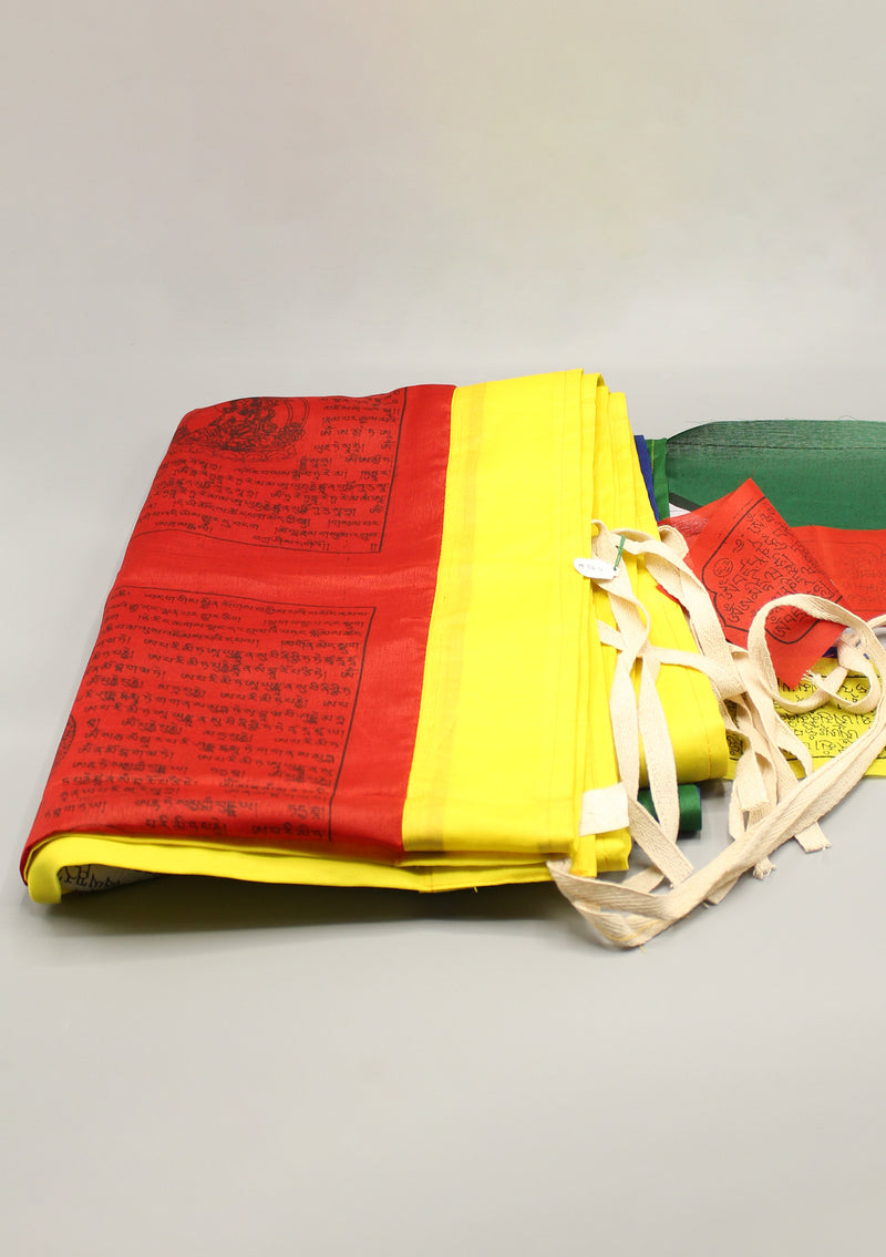 Tibetan Deities Printed Extra Large Vertical Prayer Flags