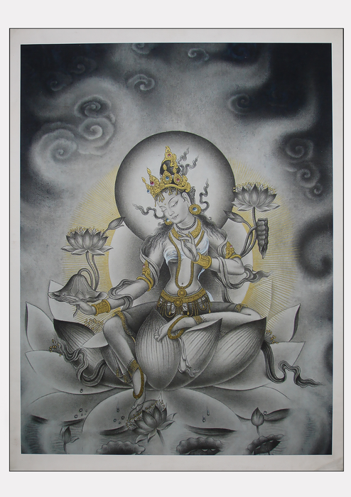 Newari Pauba Green Tara Print on Canvas