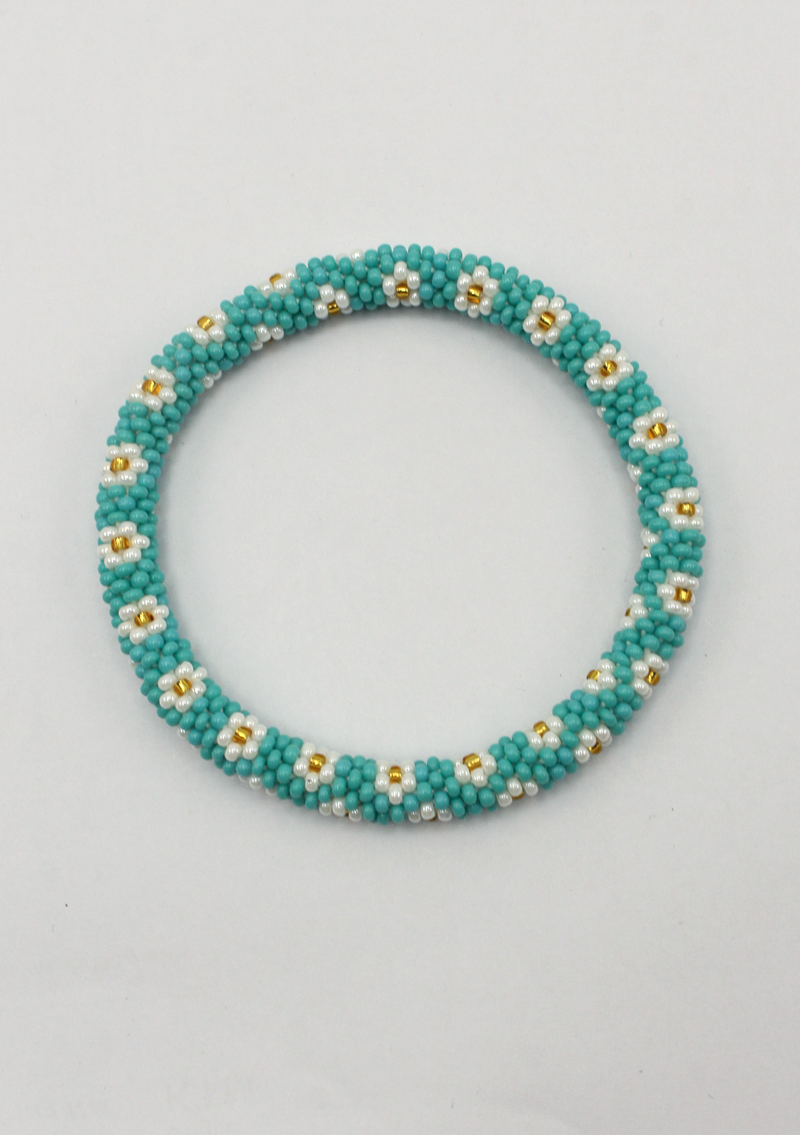 Ocean Blue  Reef Roll on Beads Bracelet