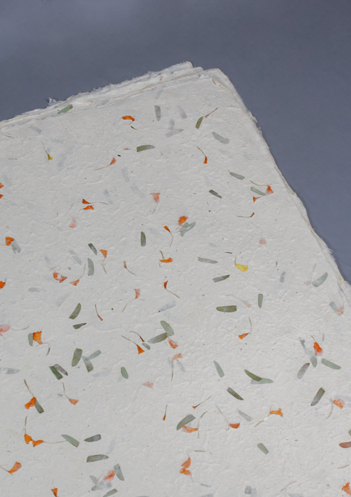 Dried Flowers Embedded Lokta Paper Gift Wrap