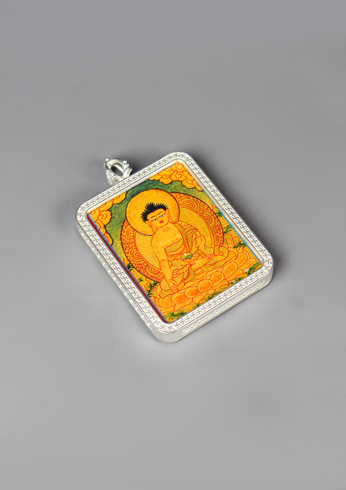 Shakyamuni Buddha Hand Painted Mini Amulet Pendant