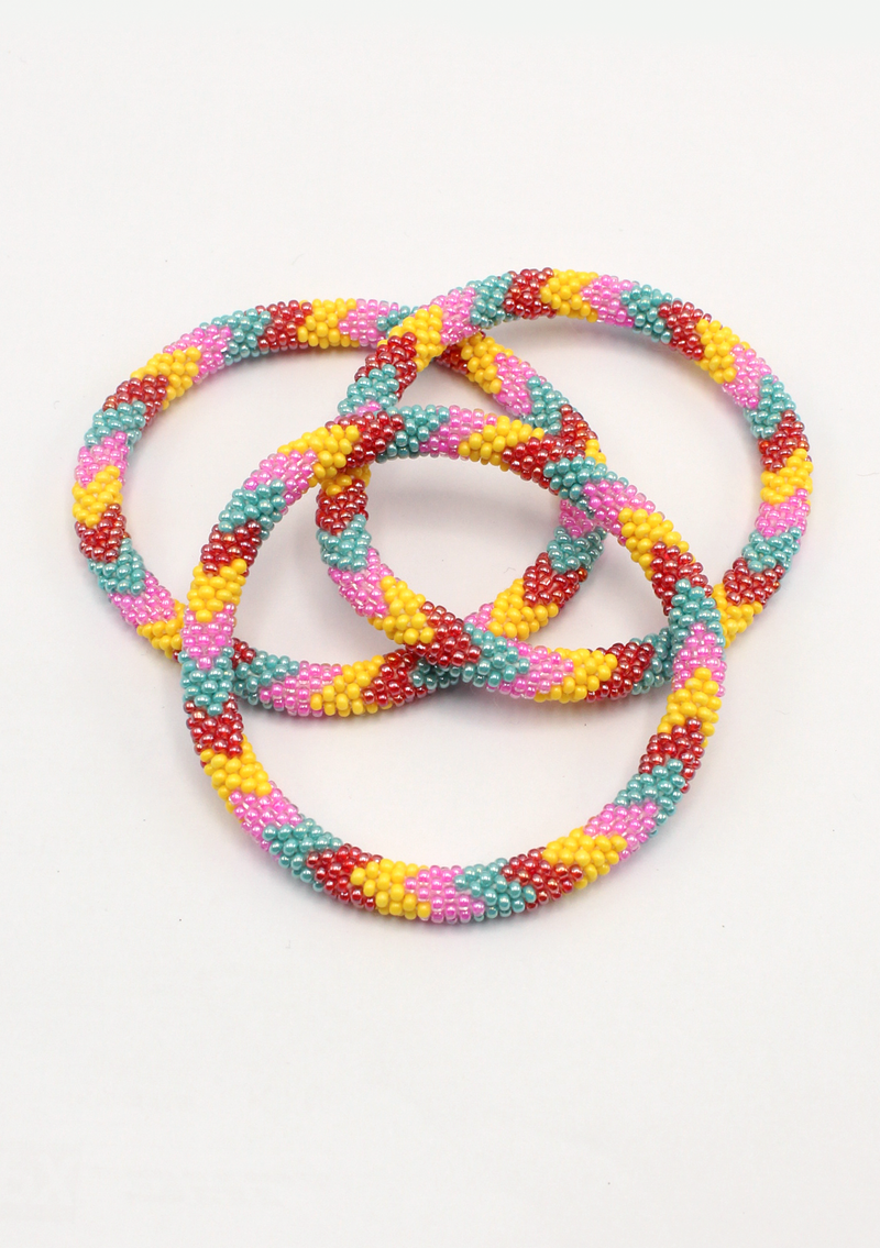 Four Colors Summer Blue   Roll on Beads Bracelet
