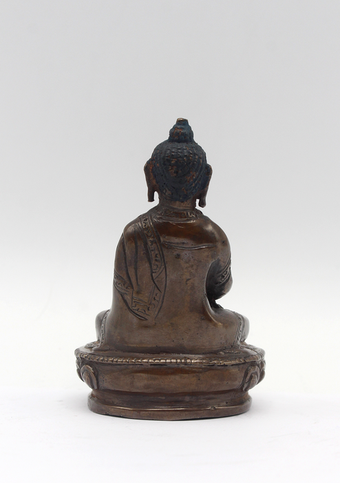 Copper Mini Amitabha Buddha Statue 3" H