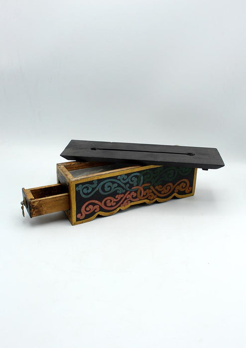 Floral Painted Wooden Incense Burner Box
