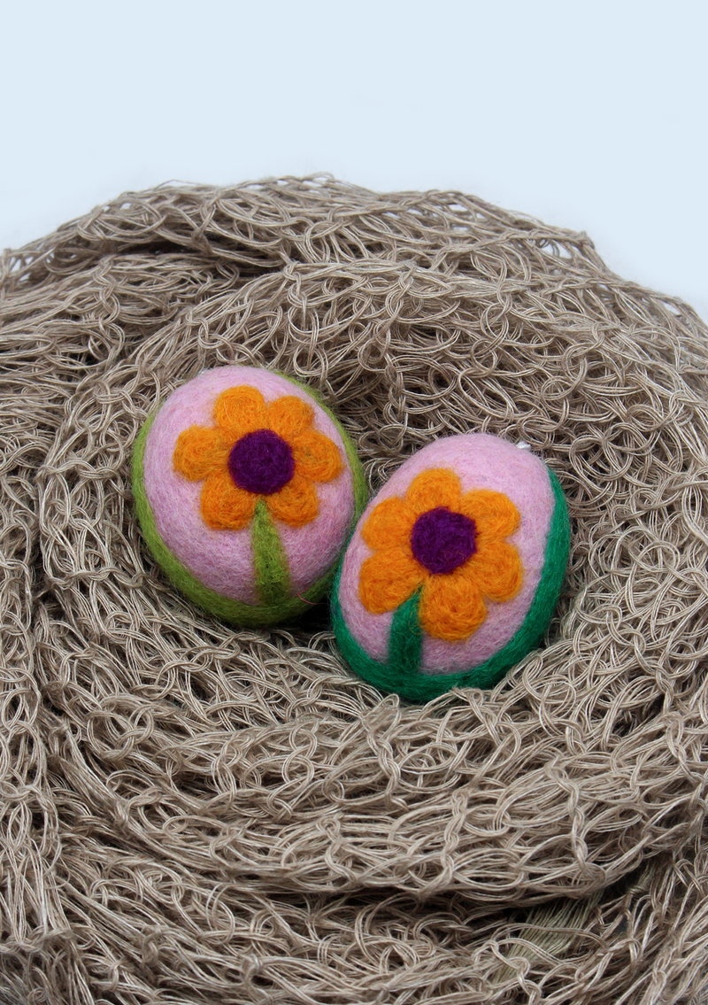 Multi Color Handmade Felt Easter Egg Ornaments