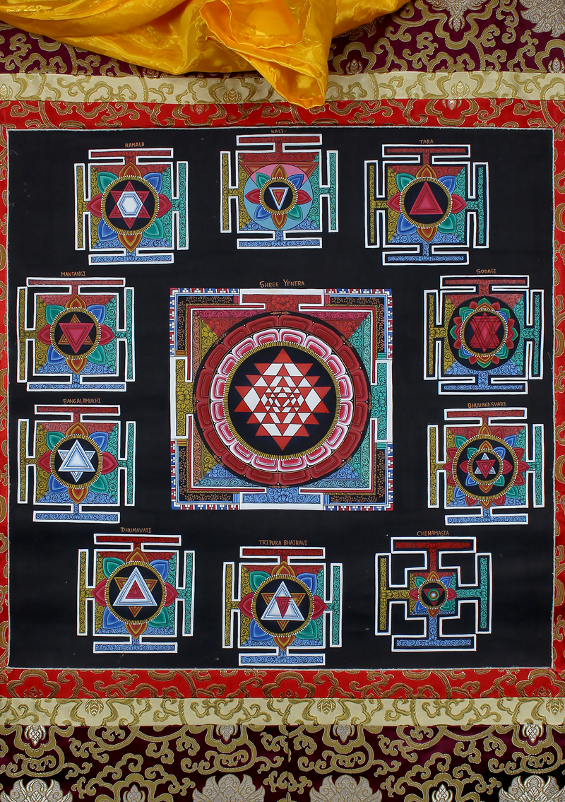 Shree Yantra Brocade Thangka Painting