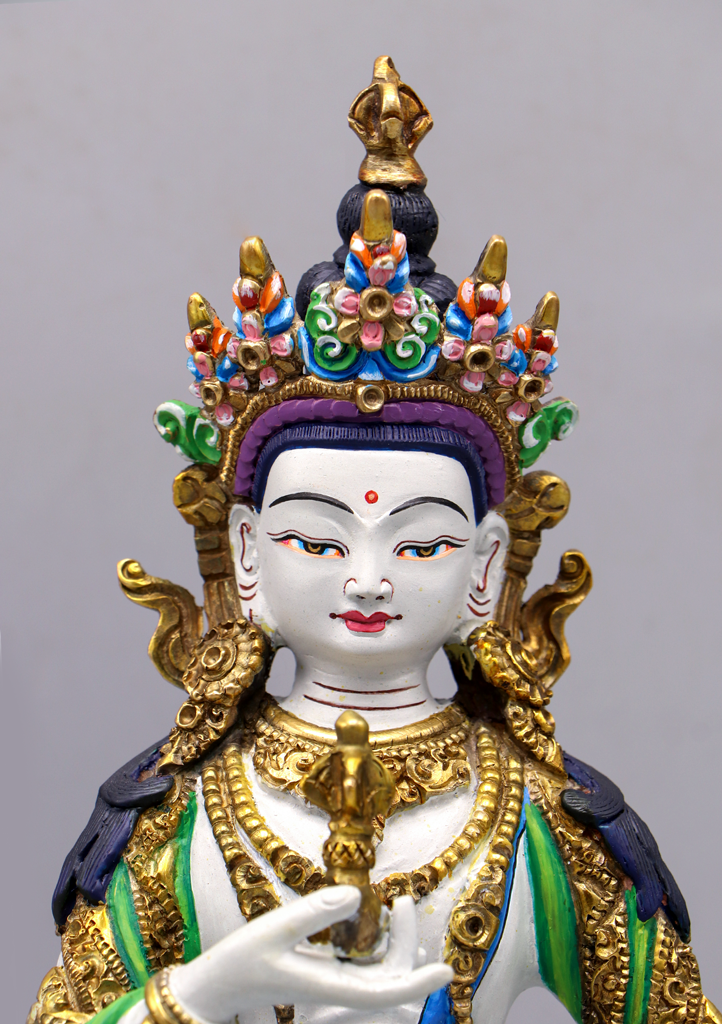 Vajrasattva Handpainted Statue 9"H by Archana Shakya