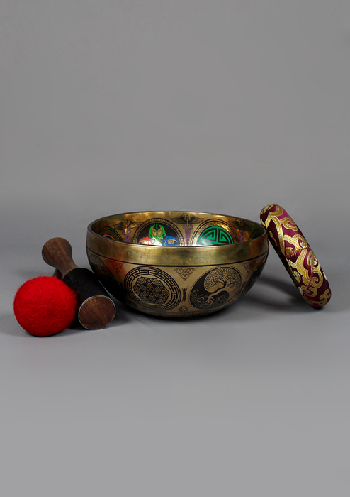 Mandala  Painting  Singing Bowl 8"