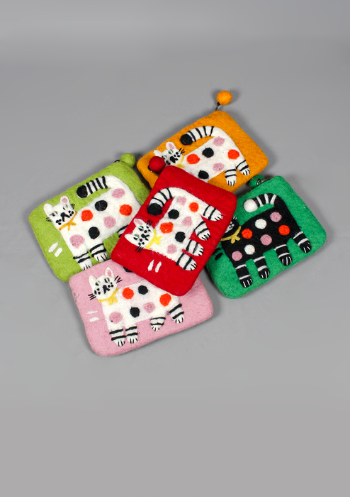 Felt Purse With Cute Cat Design