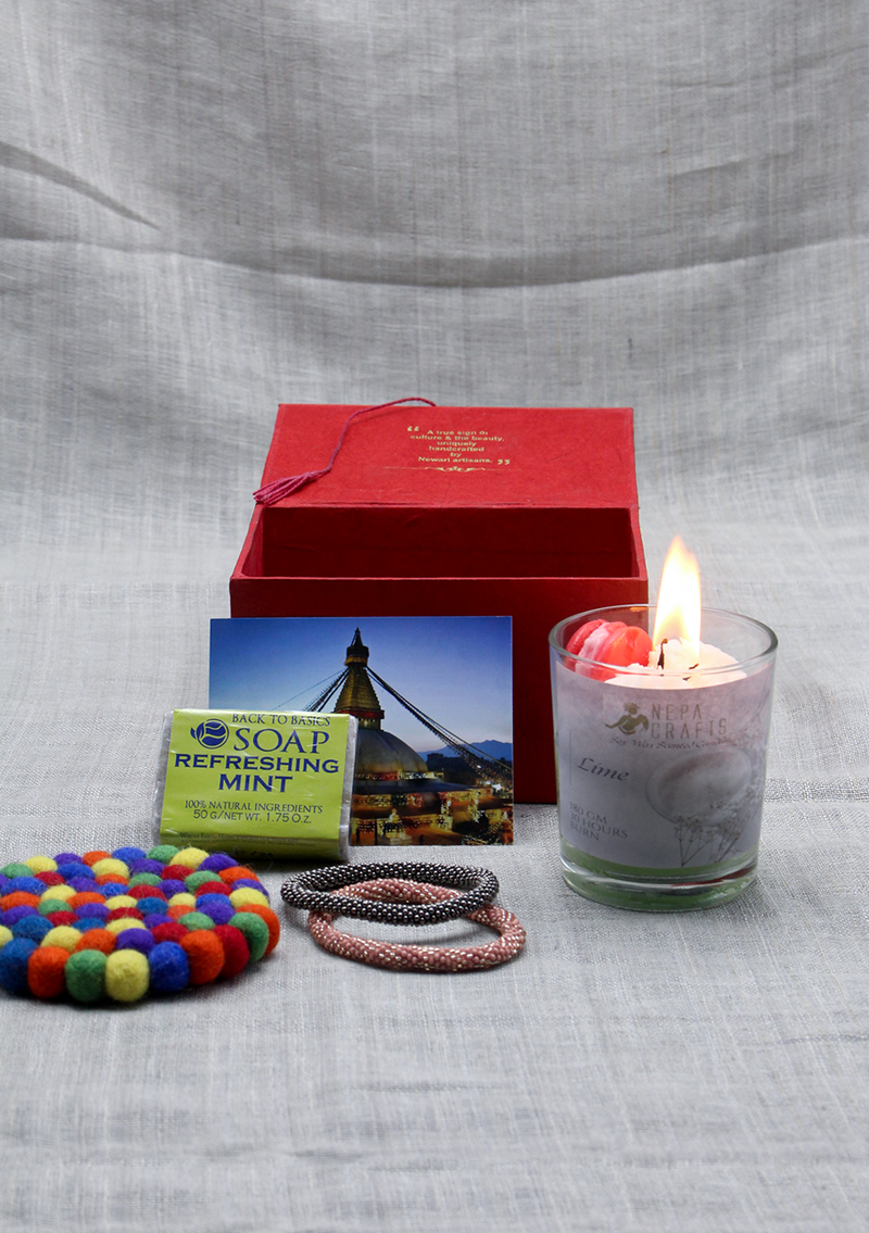 NepaCrafts Red Lokta Gift Box
