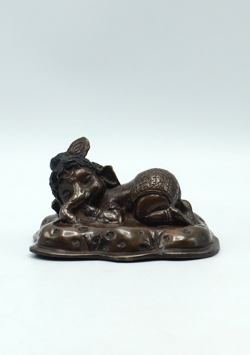 Sleeping Baby Ganesha  Copper Statue