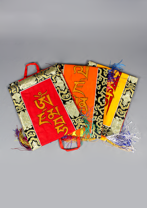 Dzambhala Mantra Brocade Wall Hanging