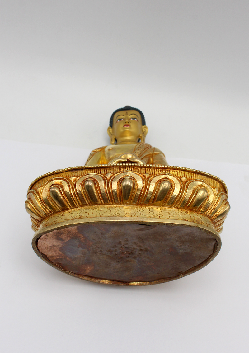 Fine  Quality Fully Gold Plated Amitabha Buddha Statue 8"