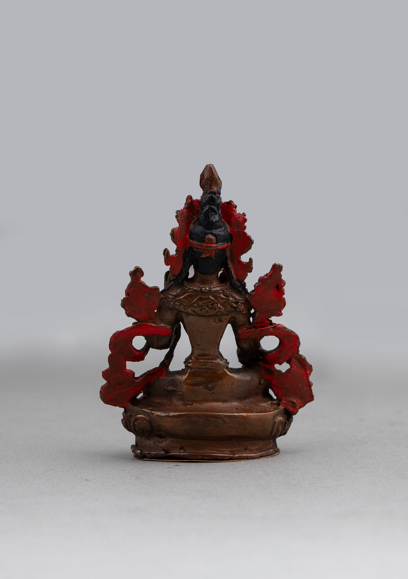 Copper Oxydized Green Tara Statue 3.5" H