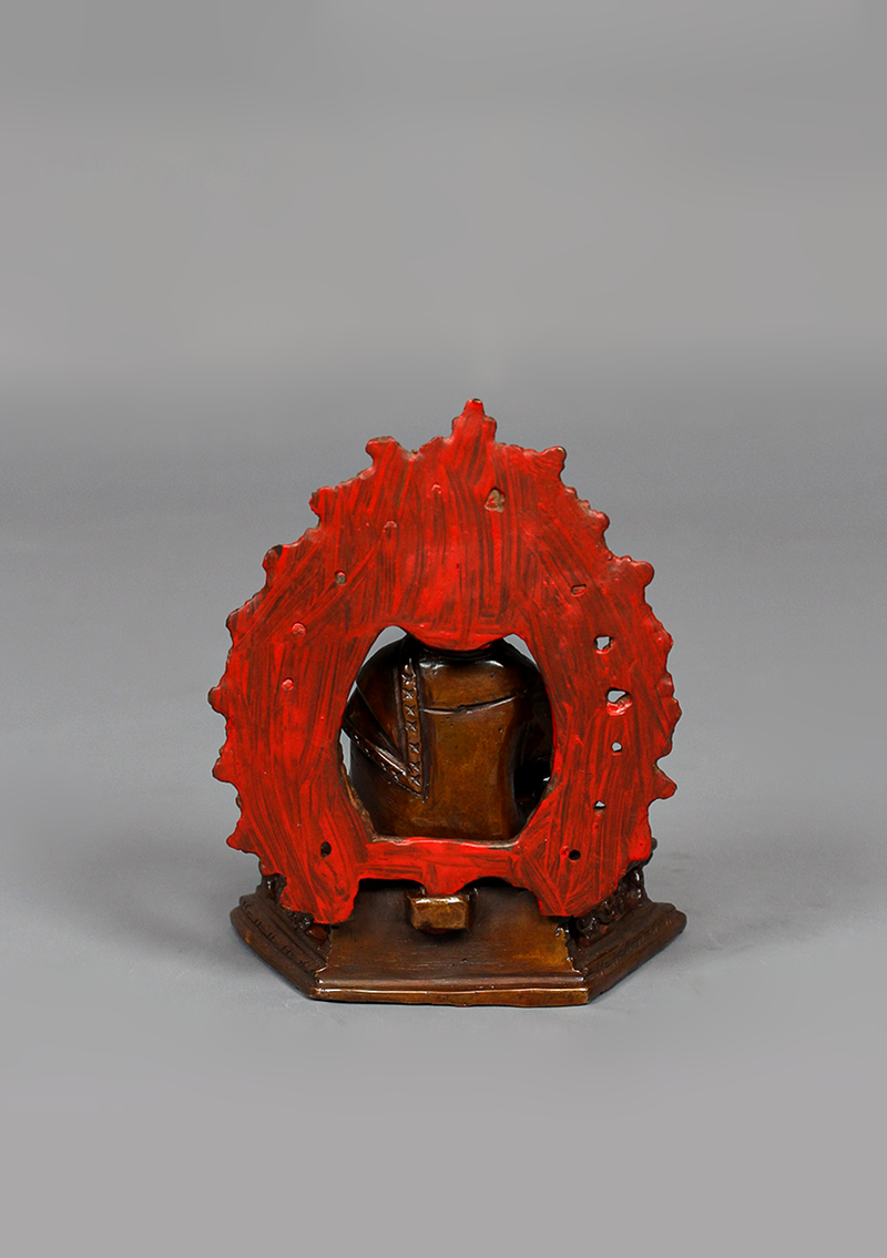 Oxidized Copper Amitabha Buddha Statue 3.8" H