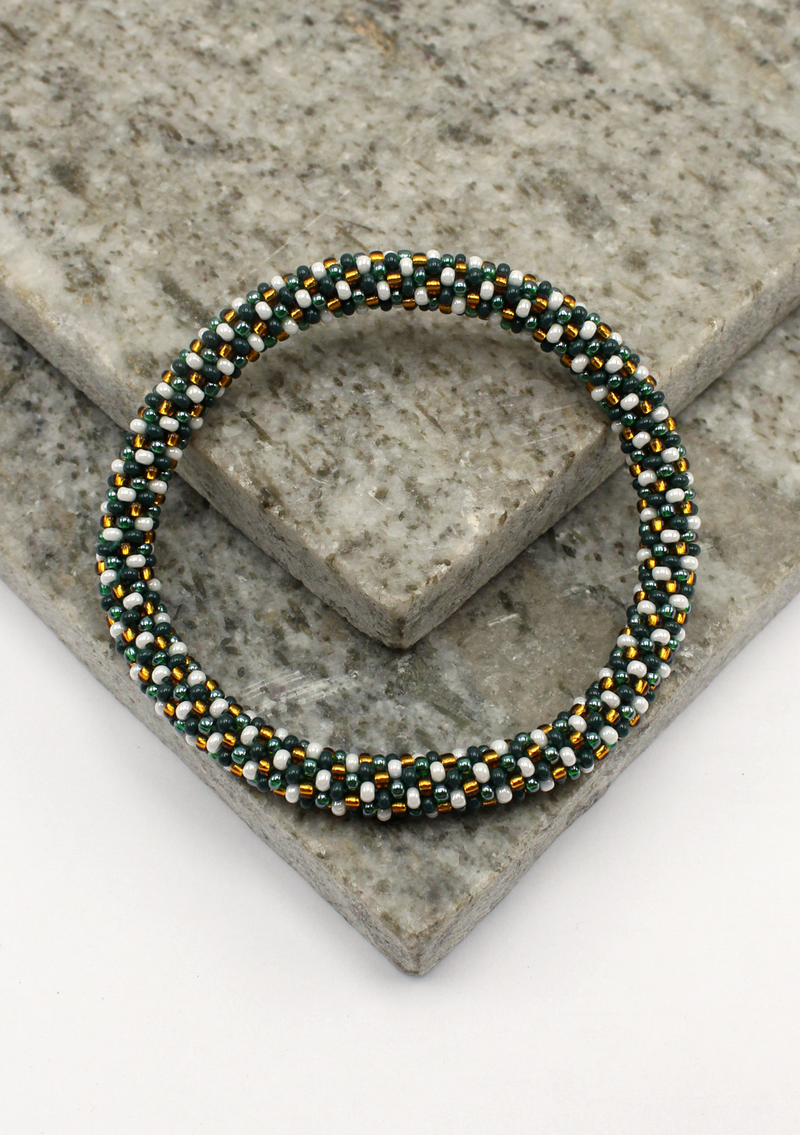 Golden Green Roll on Beads Mata Parwati Shrawan  Bracelet